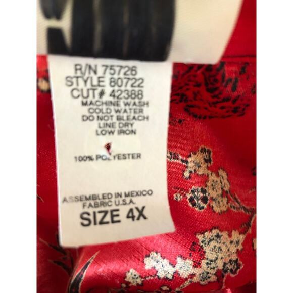 Vintage Teddi Of California Blouse Tunic Long-sleeve Asian Chinese Inspired 4X - Picture 4 of 14